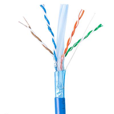 China Cobre desnudo sólido Cat6a Lan Cable Shielded Riser el 1000ft 23AWG azul 750MHz PoE++ en venta