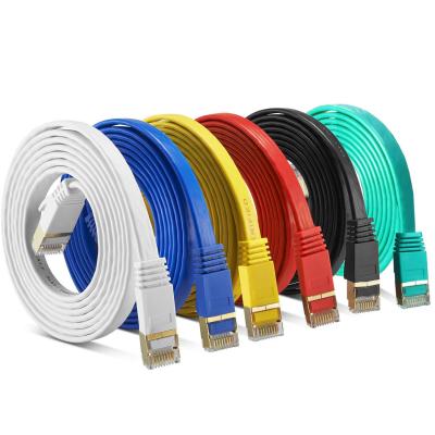 China Cabo plano RJ45 Cat7 de 10 Gbps, cabo blindado Cat 7 para Gigabit Ethernet à venda