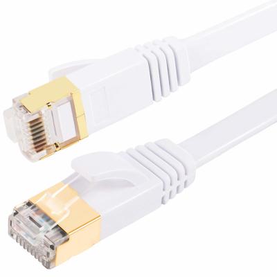 中国 平らなイーサネット Cat7 パッチ コード SFTP によって保護された多目的白色 販売のため