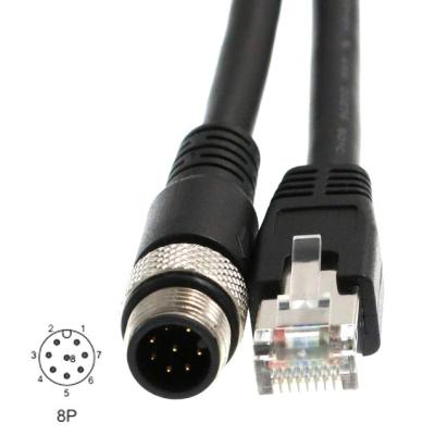 Китай Pin кода 8 кабеля ethernet M12 d ROHS Cat6 промышленный к RJ45 для датчика Fieldbus продается