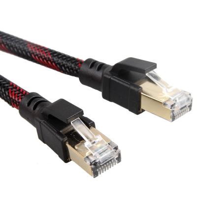 China Cat8-Patchkabel für den Außenbereich, Innenbereich, Nylon, geflochten, Rot, Schwarz, 26 AWG, 40 Gbit/s zu verkaufen