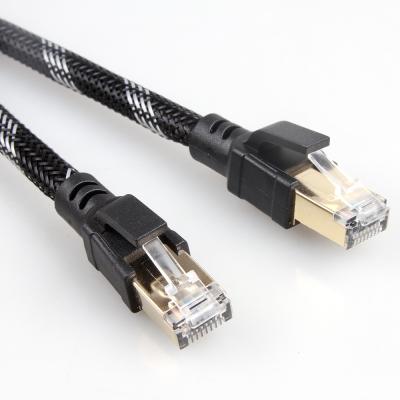 China Buiten Binnen Cat8 Patchkabel Nylon Gevlochten 26AWG 40Gbps 2000MHz S/FTP Te koop