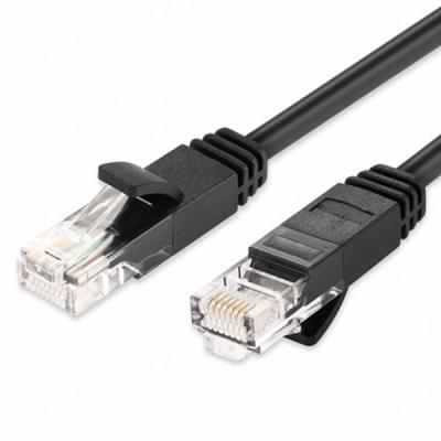 China Schwarzes Verbindungskabelkabel ftp Cat5e CCA-UTP mit männlichem Verbindungsstück RJ45 zu verkaufen