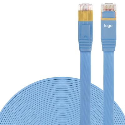 China Stabiele 600 MHz Cat 7 Ethernet-kabel plat, BC Blue Praktische Cat7 SFTP-kabel Te koop