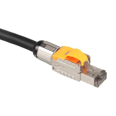 China Flecken-Kabel ODM-gestreckten Winkels Cat8 mit modularem Stecker-Verbindungsstück Toolless zu verkaufen