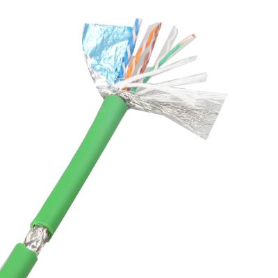 Cina Alto cavo di Ethernet di verde RJ45 del PVC del gatto 5e SFTP AWG26 di flessibilità per le applicazioni industriali in vendita