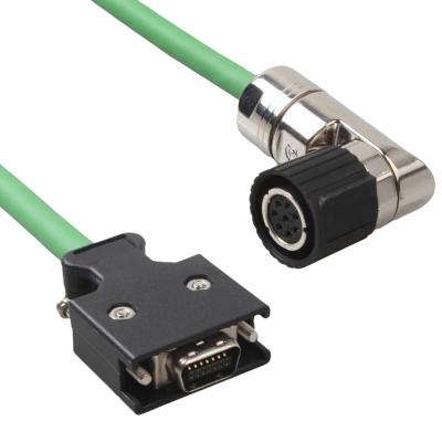 China V90 6FX3002-2DB10 Encoder Cables Servo Motor Connector Plug with Green Cable Fixed Installation for sale