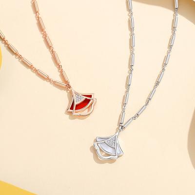 China Environmental Friendly Original design small skirt sterling silver pendant  silver shell necklace women  jewelry trendy for sale