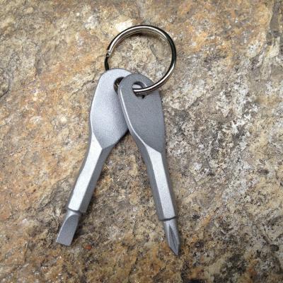 China Pocket EDC Repair Tools 2PC Phillips Screwdrivers Key Shape Precision Cast Steel Mini Slotted Keychain Multifunction Pocket Repair EDC Tools for sale