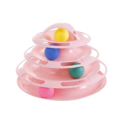 China Wholesale viable four layers around cat turntable a cat wheel toy with ring ball for sale