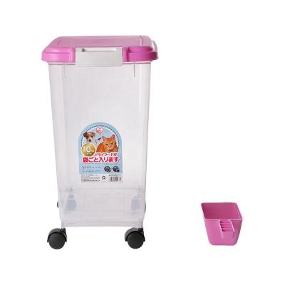 China Pet Snack Bucket Pet Food PP Grain Main Storage Bin Viable Storage Box Material for sale