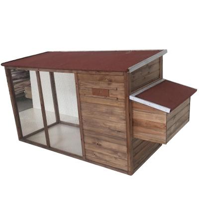 China Small Animals Outdoor Wooden Chicken Cages With Running House For Sale for sale