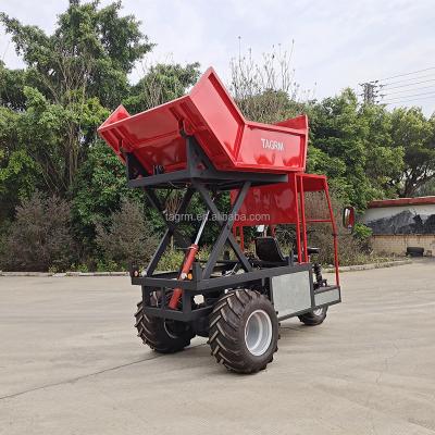 China Track Tipper Mini Fruit Palm Dumper Truck Equipment 3 Wheels Oil Palm Tractor Tricycle Wheel Transport Palm Crawler Small 2000*1460*400mm for sale