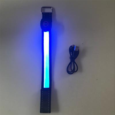 China Reflective Material Promotional Gifts Elastic Flashing Armband With USB Rechargeable Led Armband for sale