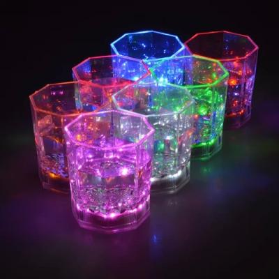 China Amazing non-toxic plastic colorful flashing LED cups shots glass for romantic bar party drinking. FC02 for sale