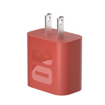 China Red Mobile Phone Charging Rapide Palladium Qc3.0 Us Plug Travel Portable Type-C Wall Phone Adapter Usb 30W Palladium Fast Charger For Mobile Phone for sale