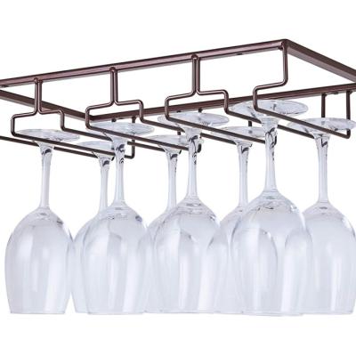 China Modern Wine Cup Holder - Cabinet Underwall Wine Rack Glass Storage Rack Metal Storage Hanging Rack for in Bar Kitchen for sale