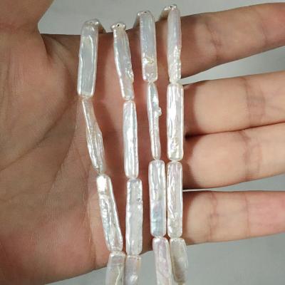 China Jewelry Making 38 cm AAA NEW BIWA Freshwater Pearl in Strand, 5x22.5 mm Rectangle Baroque JEWELRY Regular Shape DIY PEARLS Wholesale for sale