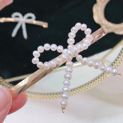 China For Hair Ornament Wholesales Fashion Nature Pearl Bobby Pin New Women Baroque Handmade Freshwater Pearl Hair Clips, Gold Plating for sale