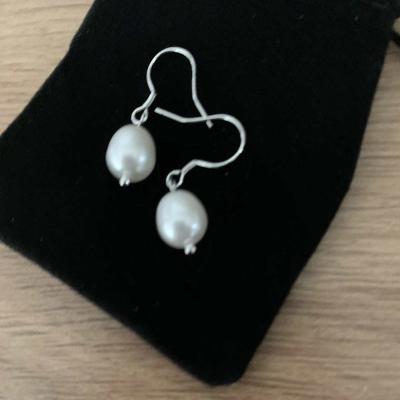 China BOHEMIA YUEMOON design pearl earring 925 sterling silver freshwater pearl earring natural rice, 8 mm for sale