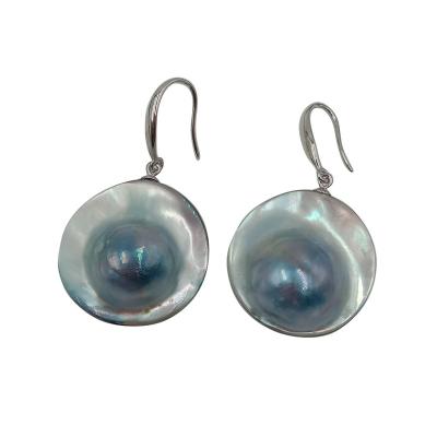 China Nature mabe sea pearl CLASSIC 925 silver earring for sale