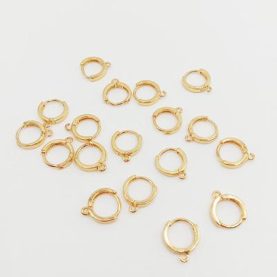 China DIY for earring bulk price jewelry wholesale findings drop earring BUCKLE, DIY earrings accessories, made of brass with 24k real gold plating for sale