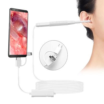 China Medical Type-c Camera 3in1 1.5M Micro USB Cable Ear Pick Endoscope Otoscope Ear Cleaner Lens Camera 3.9MM Borescope Inspection Ear Scope for sale