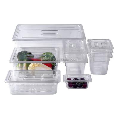 China Classic Plastic Casserole 1/1 1/2 GN 1/3 1/4 1/6 1/9 PC Food Container Polypropylene PC Gastronorm Storage Container for sale