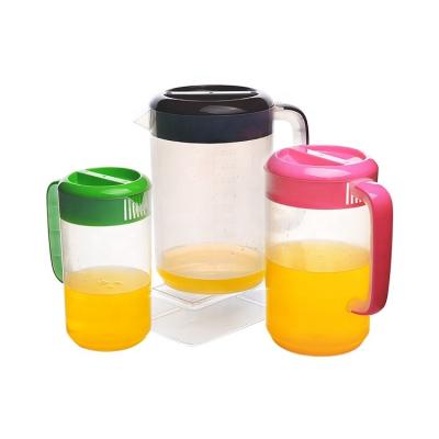 China Sustainable Restaurant Plastic Jug Hot Fresh Pitcher Set For Water Dispenser With Handle And Lid Cover for sale