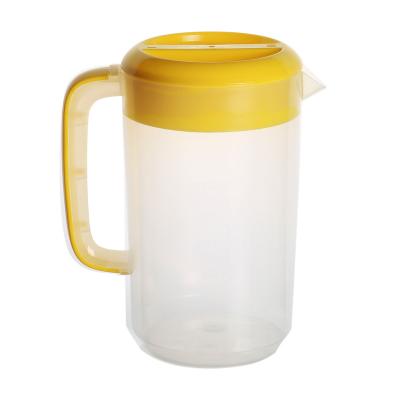 China Sustainable Plastic PP Juice Jug 2.5L Beverage Water Drink Bottle Jar Water With Handle Lid Pitcher for sale