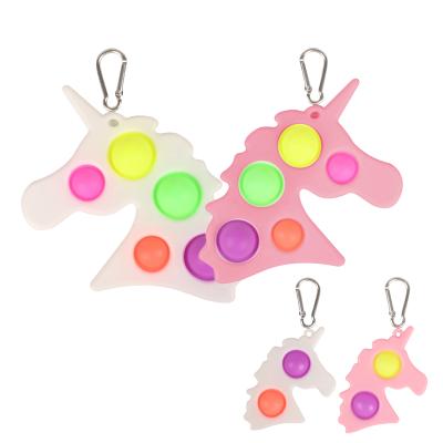 China Chridren Plays 2021 New Toys Noise Stirring Person Unicorn Keychain Simple Dimple Fidget Toy Llaveros For Kids And Adults for sale