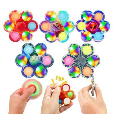 China Wholesale TIMI's Chridren Plays Finger Jumping Toy Silicone Bubble Poppet Led Push Wiggle Spinnners for Gifts, Birthday Present and Rewards for sale