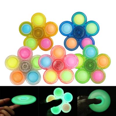 China Chridren Toys Bubble of TIMI Noise Stir Sensory Hand Toys Glow Glow in the Dark Noise Popper Shaker Finger Spinners for Kids and Adults for sale