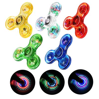 China Wholesale TIMI Gifts Trigger Light Up Toys Crystal Led Finger Spinner Fidget Spinner Hand For ADHD Worry Toys for sale