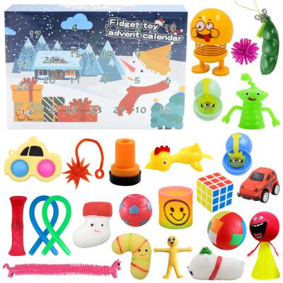 China Chridren Toys Timi's Christmas Countdown Stir Toy Calendar with Squeeze Toys and Stirring Person Toys for Kids for sale