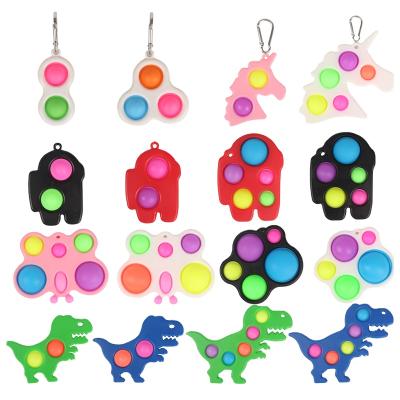 China 2021 Factory Price Timi Push Pop Popet Key Chain Dimple Fidget Keychain Single Push Pop Bubble Popi Llaveros For Adults And Kids for sale