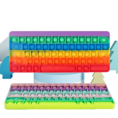 China Chridren Toys 2021 New Rainbow Keyboard Push Noise Bubble Big Size Moving Person Toy For ADHD Kids Adults for sale