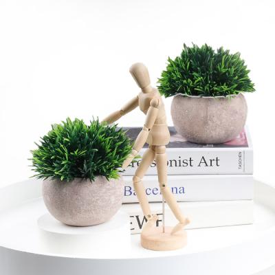 China Modern Wholesale 6 Pack Artificial Plants With Pulp Pot For Office And Home Decoration for sale