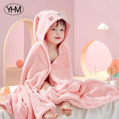 China Factory Wholesale Viable Microfiber Baby Hooded Poncho Towel For Kids Bath Towels Baby Poncho Towel For Kids for sale