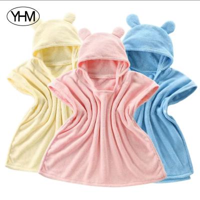 China High-end Exquisite Coral Velvet Microfiber QUICK DRY Exquisite Coral Velvet Baby Gift Soft Absorbent Hooded Towel For Girls Girls Suppliers for sale