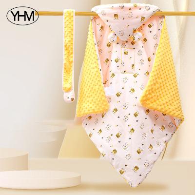 China PORTABLE Factory Wholesale Cotton Minky Dot Baby Blanket Cute Cartoon Wrap Security Blanket For Newborns for sale