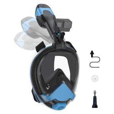 China Cool Aerobic System CO2 Safety Snorkel Set EN136 Panoramic Sight Flat Lens Full Gear Snorkel Mask Snorkeling Face For Adult for sale