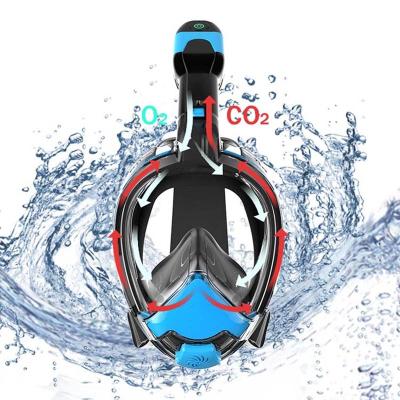 China Invention Snorkel Sporting Goods Cool Aerobic System USA Tech And Top Dry CO2 Reducing Snorkel Speed ​​Freediving Full Snorkel Mask Face for sale