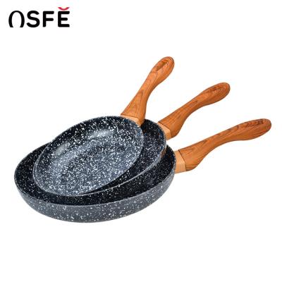 China Sustainable Durable Granite Coated Home Kitchen Aluminum Stick Non Coated Variety Cookware Set Durable Forged Cookware For Camping for sale