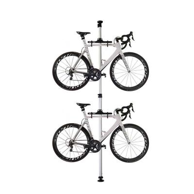 China Durable Indoor Floor To Ceiling 2 Aluminum Bike Bicycle Display Stand for sale