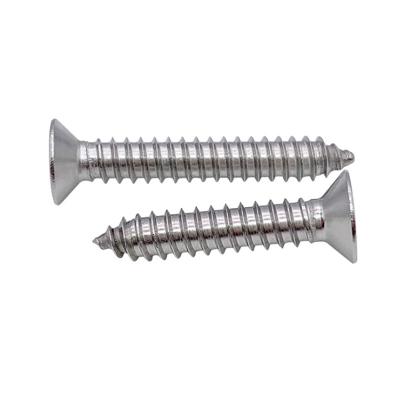 China Pan Hot Sale SS304 316 Stainless Steel DIN7981 Flat Head Cross Recessed Tapping Screws for sale