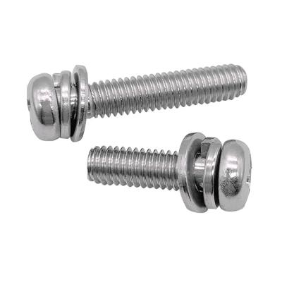 China GB9074.4 Phillips Pan Head Screw With Flat Spring Washer Screw/SS304 M2-M8 Spring Washer Drive Head Flat Cross Screw for sale