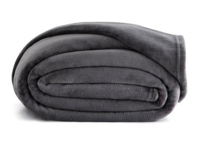 China Disposable Export to Canada 300gsm Luxury Thick Gray Microfiber Flannel Fleece Blanket Large for sale