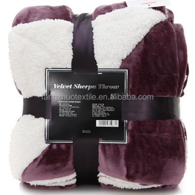 China PORTABLE unique custom made winter faux fur sherpa throw blanket for sale