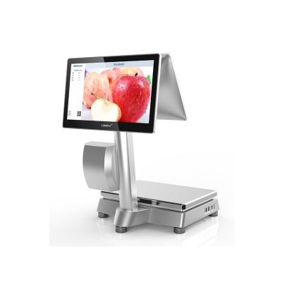 China 14 Inch Dual Screen Longfly POS Machine With 64G Scale SSD for sale